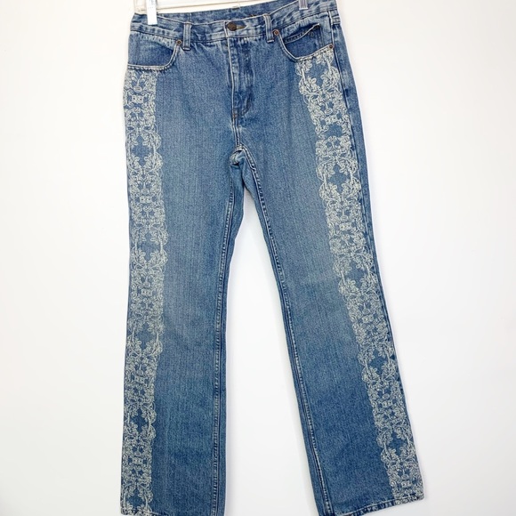 Harley Davidson Mom Jeans w/ Detailing Down Legs - Picture 1 of 4